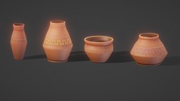 Vase Pack greek, ruin, ancient, ruins, pot, egypt, vase, prop, greece, pottery, artifact, junk, jar, egyptian, dirt, treasure, props, cargo, max, clay, relic, vases, tre, cartoon, 3d, archaeology, model, stylized, container, dpot
