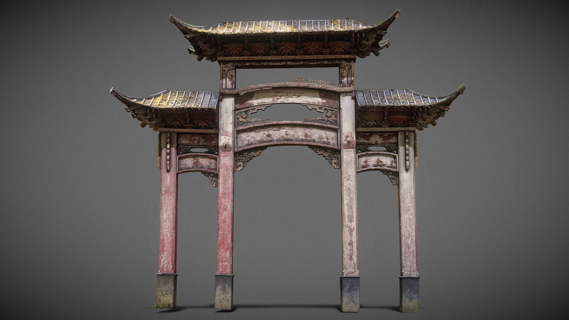 Photogrammetry scan of this Chinese Wooden Door from 1906 found in the René-Dumont Tropical Agronomy Garden( is a green space in Paris, France, located at the eastern end of the Bois de Vincennes. It occupies the site of the former colonial test garden, created at the end of the 19th century to strengthen agricultural production in the French colonies 3d model