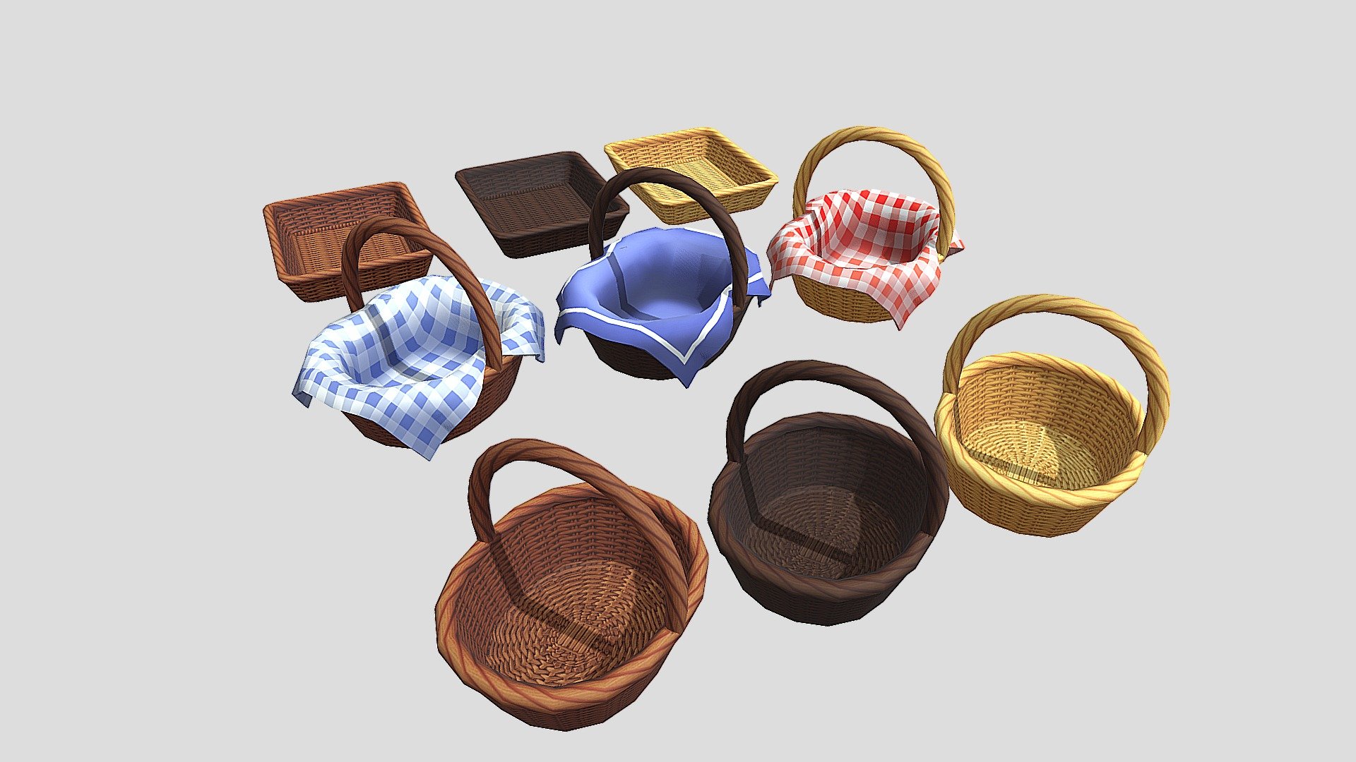 Cartoon Baskets And Baskets Tray - Cartoon Baskets And Baskets Tray - Download Free 3D model by Somebody (@sashafffaa) 3d model