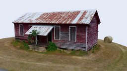 Abandoned Farm House With Hay hay, farm, virginia, farmland, overgrown, photogrammetry