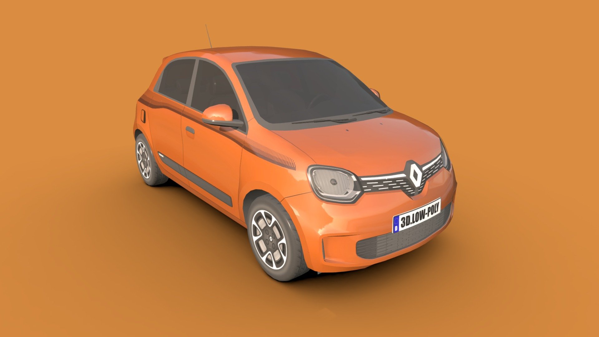 *Renault Twingo 2021

*You can use these models in any game and any project.

*The interior of these models is simply designed so that it is low poly and can be used for any game.

*This model is made with order and precision.

*Separated parts (body. Wheels).

*low poly

*Average poly count: 16,000 tris.

Texture size: 4096 * 4096(BMP)_2048 * 2048(bmp).

*High quality texture

*Thanks 3d model