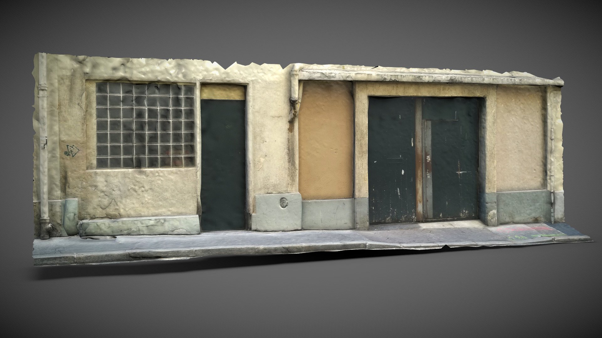 Scan of  a lower building facade found in Montmarte, Paris.
Low poly asset.  diffuse, normal and roughness texture in 4k.
Ready to use in your engine of choice - Montmartre Street Facade - Download Free 3D model by Léonard_Doye Alias Leoskateman (@leoskateman) 3d model
