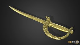 [Game-Ready] Golden Ornamental Sword