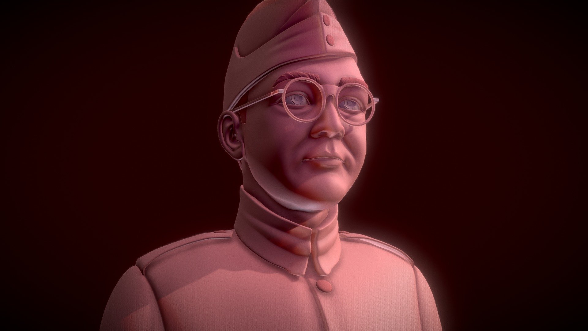 Subhas Chandra Bose was an Indian nationalist whose defiant patriotism made him a hero in India.
He also called Netaji is known for his role in India's independence movement. A participant of the noncooperation movement and a leader of the Indian National Congress, he was part of the more militant wing and known for his advocacy of socialist policies.

More Information about him.
https://en.wikipedia.org/wiki/Subhas_Chandra_Bose

Thanks - SUBHASH CHANDRA BOSE - Buy Royalty Free 3D model by GOFOR3D 3d model