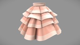 Female High Waist Ruffled Layered Short Skirt