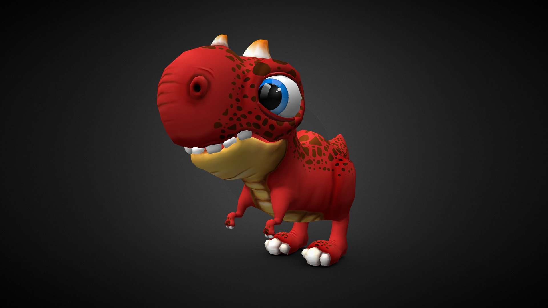 Dino lowpoly game character 3d model