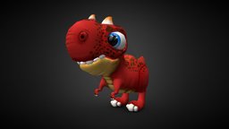 Dino game-character, maya, low-poly, dinosaur