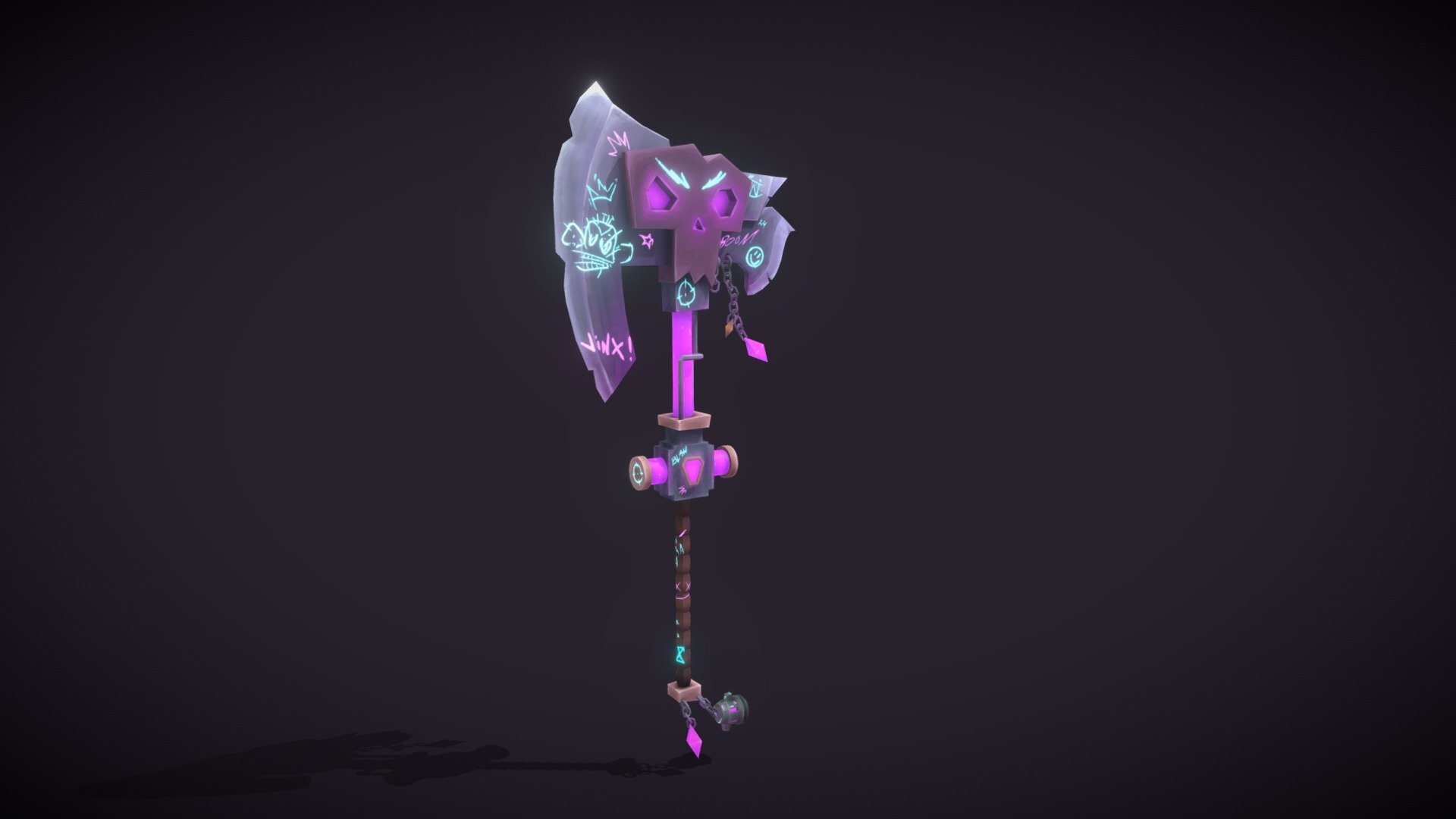 Arcane-Style Axe, based on shimmer and Jinx' graffiti 3d model