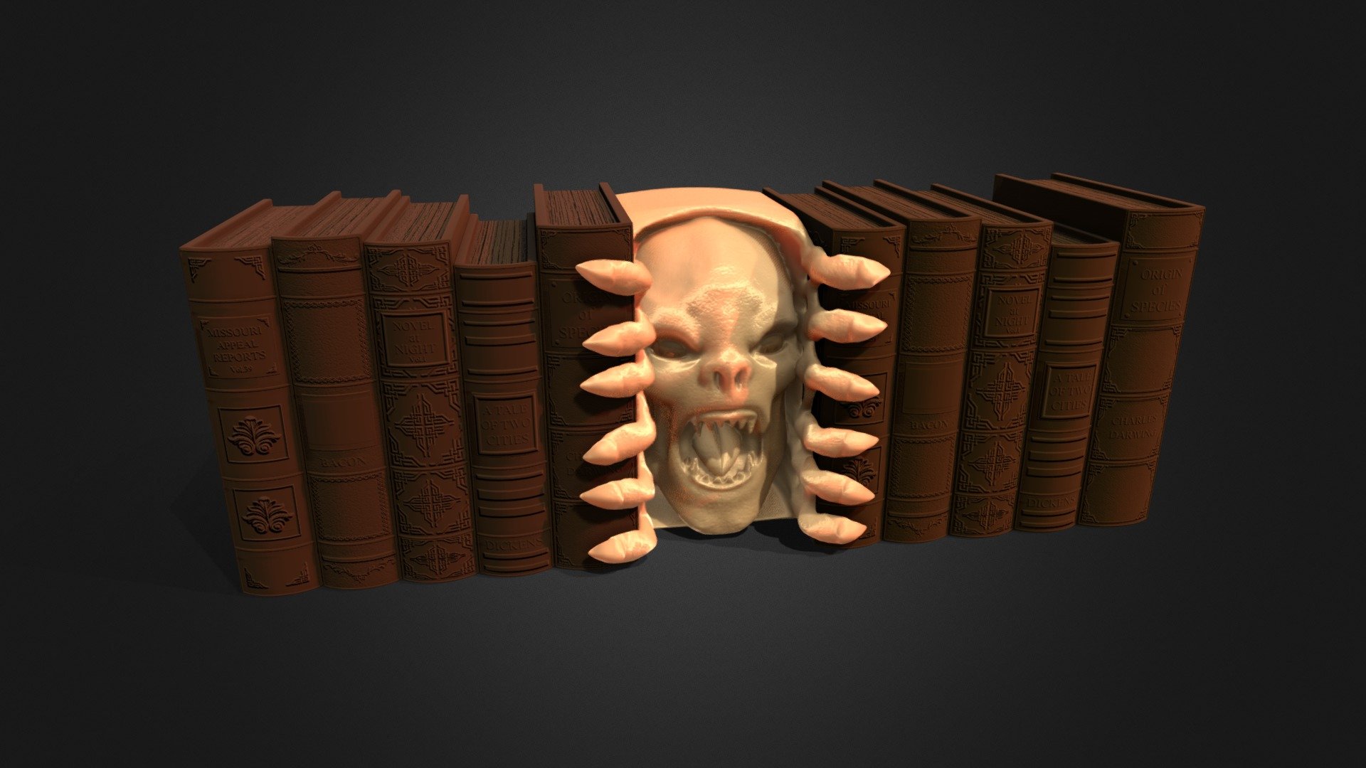 Creature bookends for 3dprint 3d model