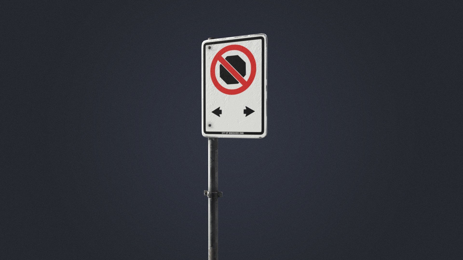 No stopping sign from Canada - Vancouver No Stopping Sign - Buy Royalty Free 3D model by Polygon Alley (@jmayala) 3d model