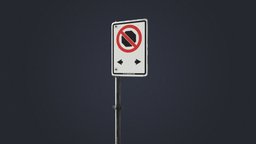Vancouver No Stopping Sign traffic, prop, photorealistic, security, road, sign, decor, realistic, realism, street, steel, nostop