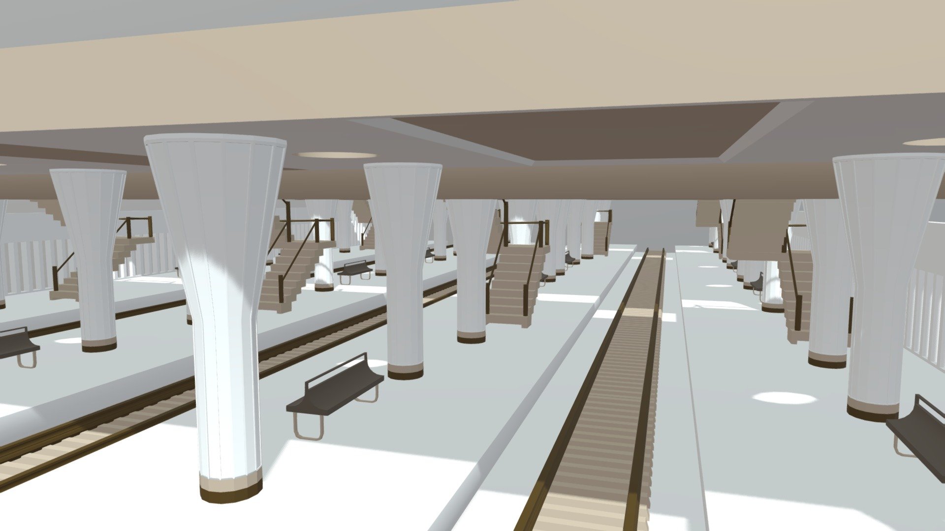 Train Station - Download Free 3D model by Free Models (@suveer__10) 3d model
