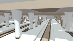 Train Station train, artwork, mumbai, station, maya, 3dmodel