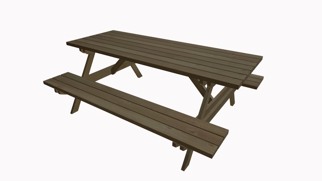 Table de pic nic en bois - Table de PicNic - 3D model by SlapStudio 3d model