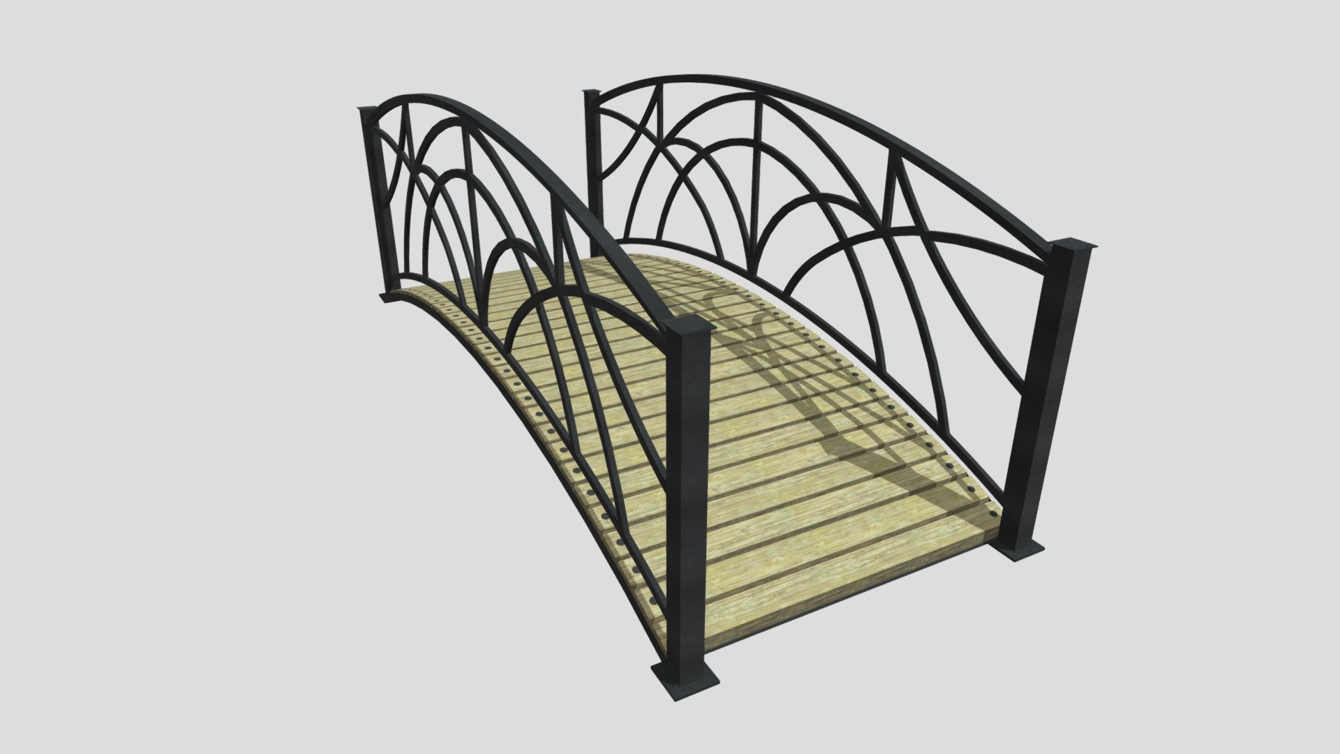 Bridge with forged fence - Bridge - 3D model by ilaida 3d model