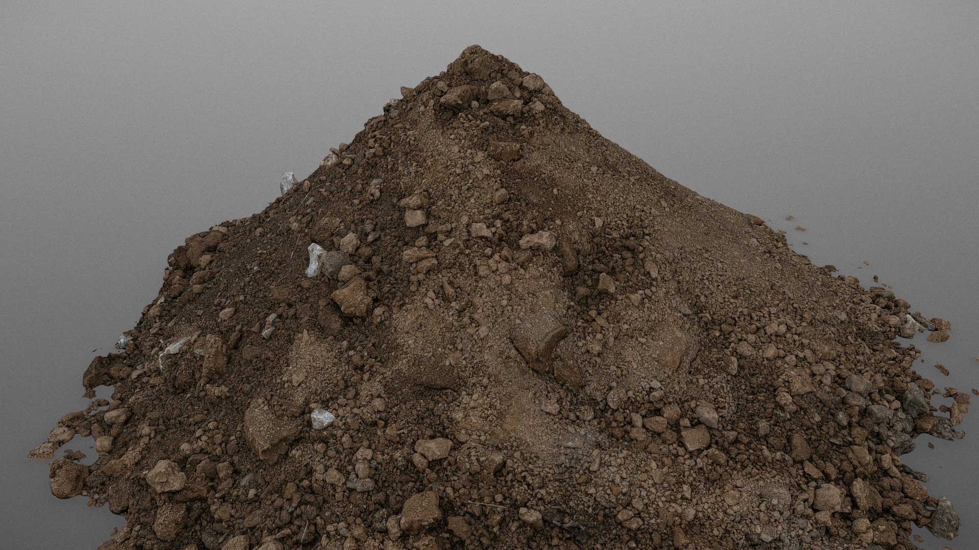 Pile of dark brown construction gardening soil mud land earth dirt heap pile mound, freshly dug, with some granite stones and pink painted grass patches

Photogrammetry scan 120x36MP, 4x8K texture + HD Normals - Fluffy soil dirt pile - Buy Royalty Free 3D model by matousekfoto 3d model