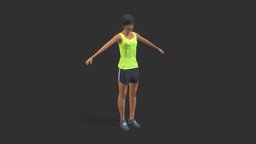 Low Poly Woman Exercise RIG cat, gym, exercise, woman, outfit, gymnastics, girl, lowpoly, animation, sport, rigged