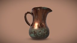 Medieval Copper Jar rpg, bronze, wine, medieval, celtic, jar, tavern, beer, metal, copper, oxidized, substancepainter, substance, fantasy
