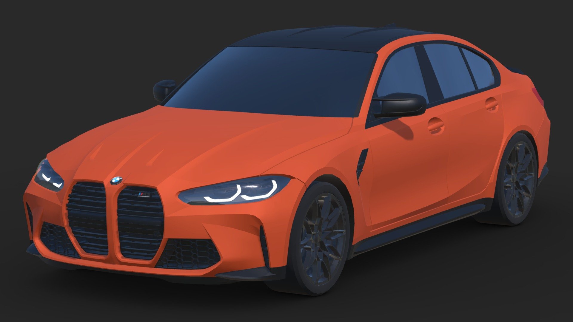 BMW M3 Competition G80 2020 - mid detailed 3d model created in Blender 3d model