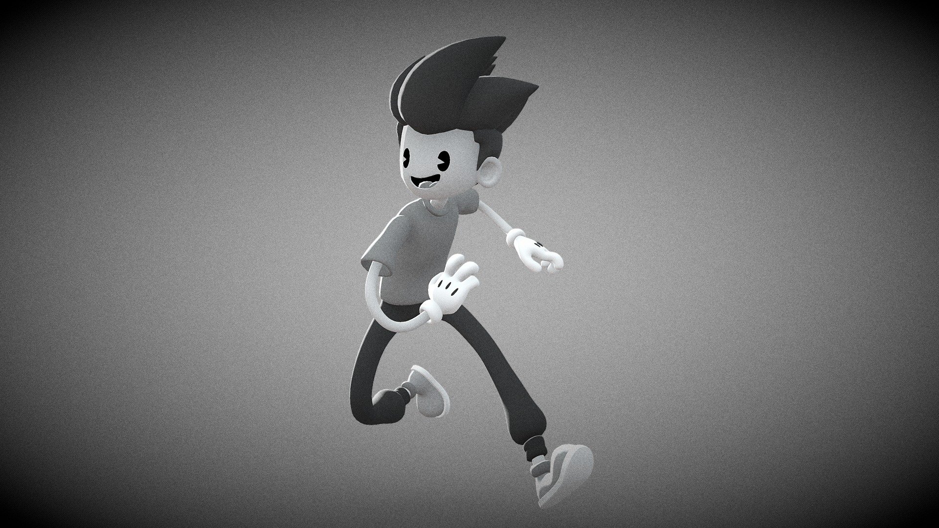 I was inspired to make this rubber hose style model of my own character! It also made for some really good practice for rigging noodle joints in Blender! I learned a lot from this. Y'know I'm a little surprised it took me this long to make something in this style in 3D. I love this style! and I used to attempt to draw a lot when I was kid!

Anyways I modeled and rigged this in Blender 3d model