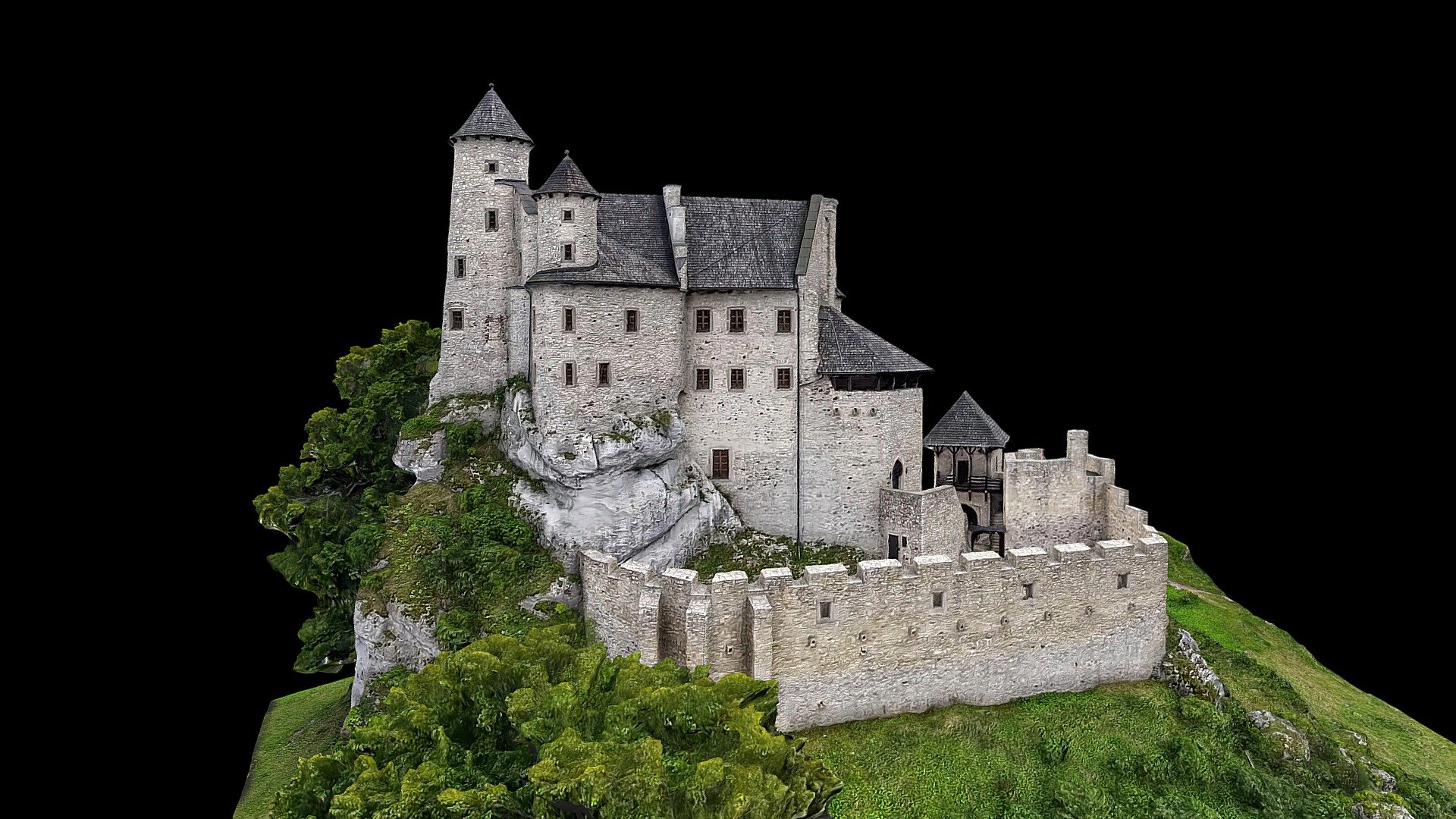 The castle in Bobolice was built by King Casimir III the Great in the middle of the 14th century, probably in place of an earlier wooden structure. 
The castle was a part of the defence system of royal strongholds protecting the western border of Poland on the side of Silesia 3d model