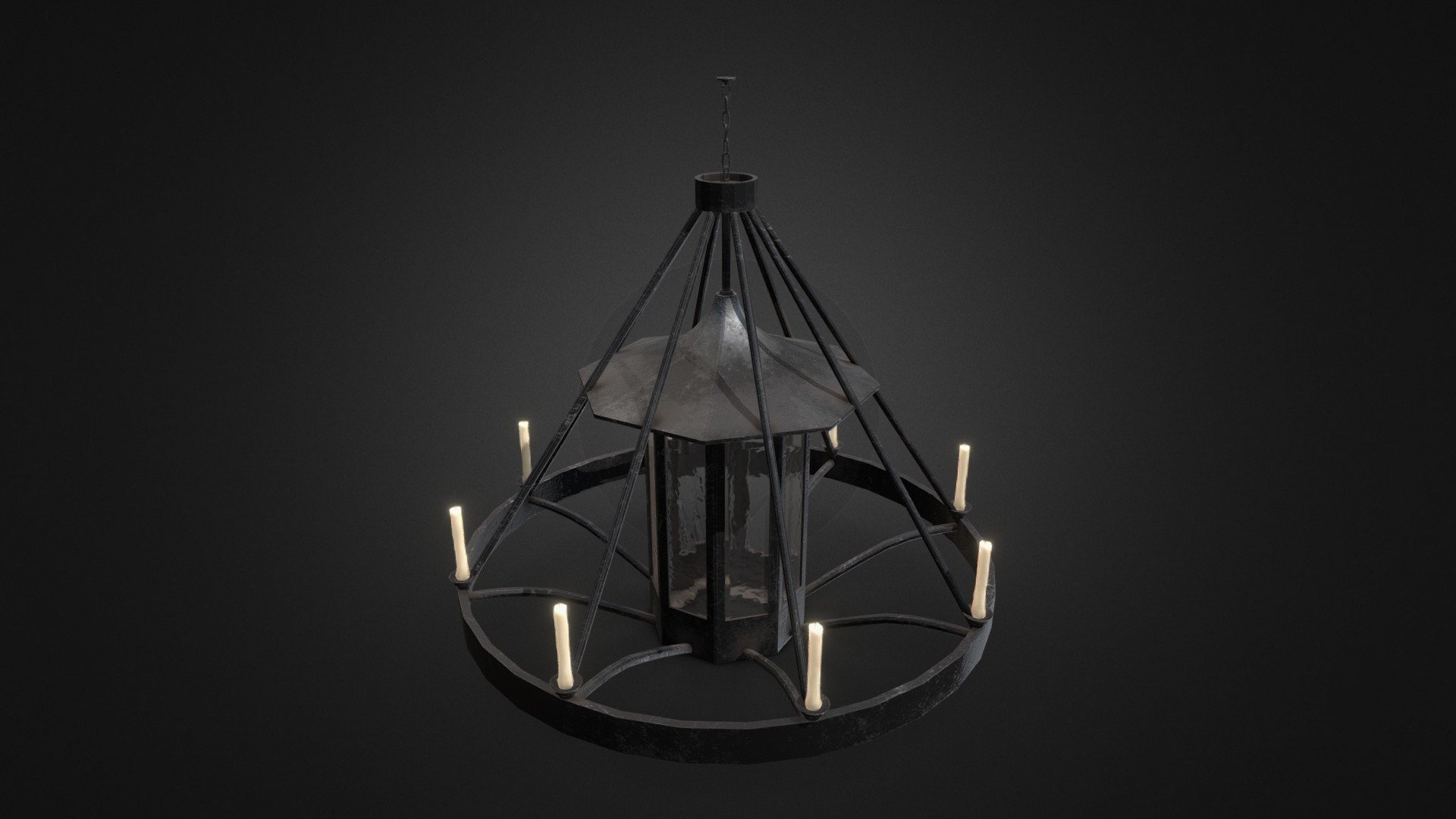 This is a chandelier 3d model made for old environments such as mansions or castles - Ceiling Chandelier - 3D model by IPfuentes 3d model