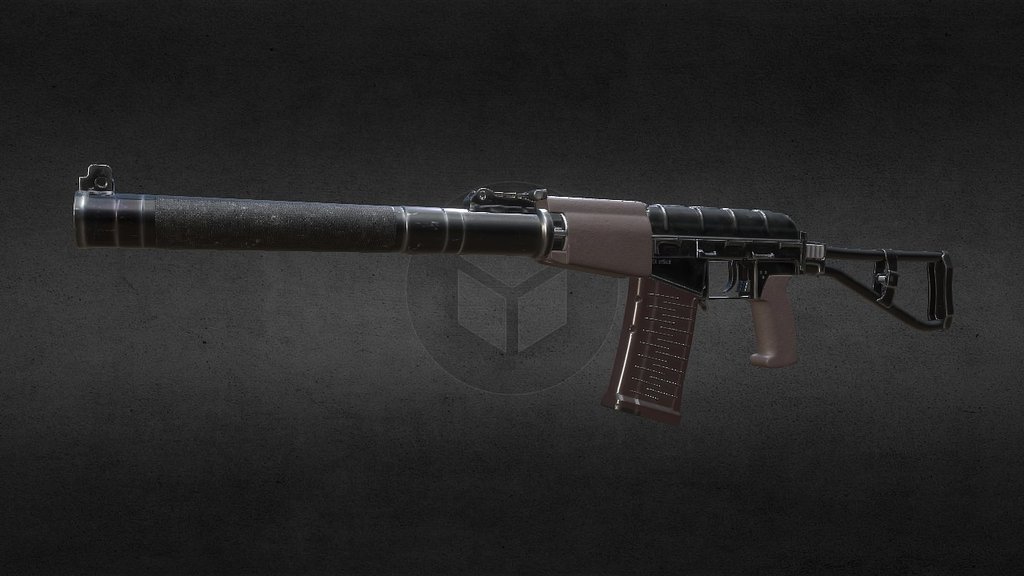 The AS Val is a russian automatic rifle 3d model