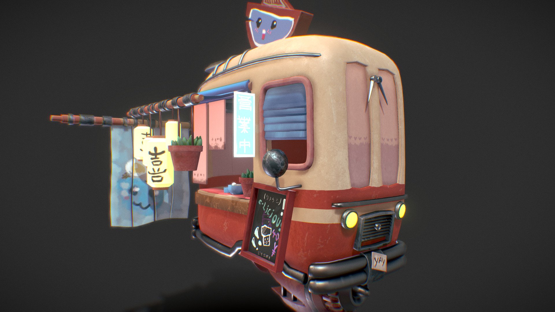 Made for practice

Rament Truck 

2D Images to 3D Model

Game Ready Model

Ref: https://www.artstation.com/artwork/OyJYOg,
https://www.artstation.com/artwork/v690x - Ramen Truck - 3D model by Amiko (@Amikos) 3d model