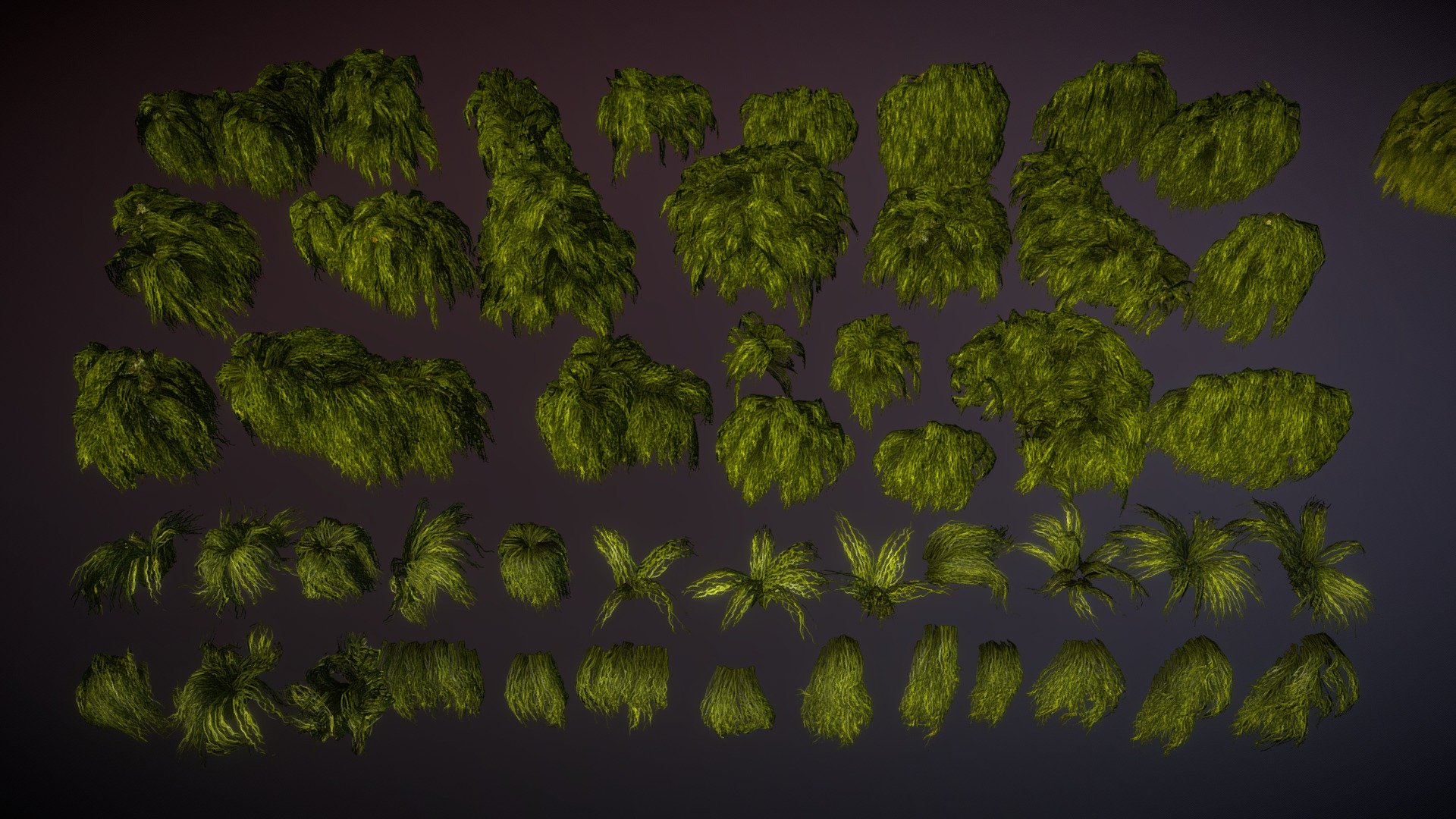 A lot of swamp tussocks which you can find at the Unity asset store and Unreal marketplace 3d model