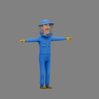 Beekeeper Suit preview suit, character, handpainted, low-poly, cartoon, handpainted-lowpoly