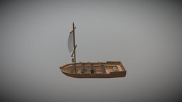 Medieval Boat fish, viking, medieval, water, old, substancepainter, substance, maya, history