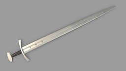 Knightly Sword european, viking, medieval, melee, antique, celtic, realistic, old, battle, berserk, ornamental, caroling, pbr, sword, fantasy, war, knight, blade, history, steel