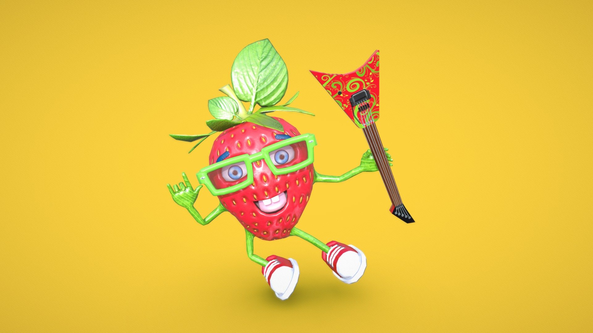 Rock star Strawberry low poly character for games and AR/VR.
created with the help of 3ds max, maya, photoshop, substance painter, zbrush.

check animation in unity:
https://youtu.be/NO3YA7JBm1w
https://youtu.be/aw4fTUYNBXA - Rock star Strawberry low poly character - 3D model by Harshit Prajapati (@harshit77) 3d model