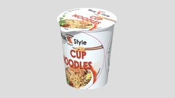 Noodles Cup 02 Low Poly PBR Realistic food, japan, other, bowl, fast, vr, ar, supermarket, fastfood, noodle, soup, miscellaneous, ramen, fans, streetfood, instant, cupnoodle, asset, game, 3d, pbr, low, poly, cup, japanese, nissin, cupramen