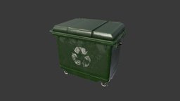 Garbage can can, garbage, old, unity, blender