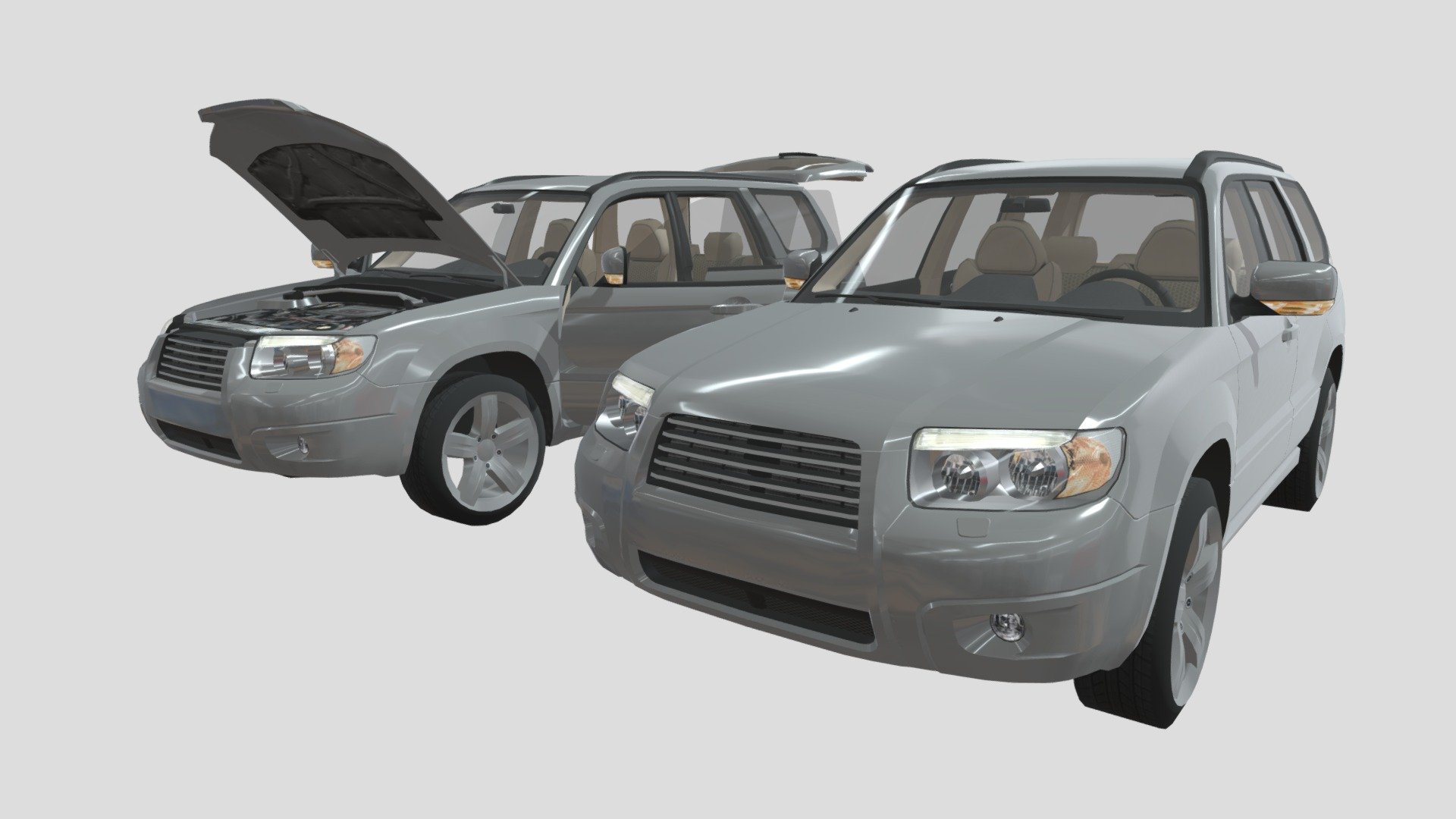 Subaru forester 2003 - 3D model by entervent 3d model
