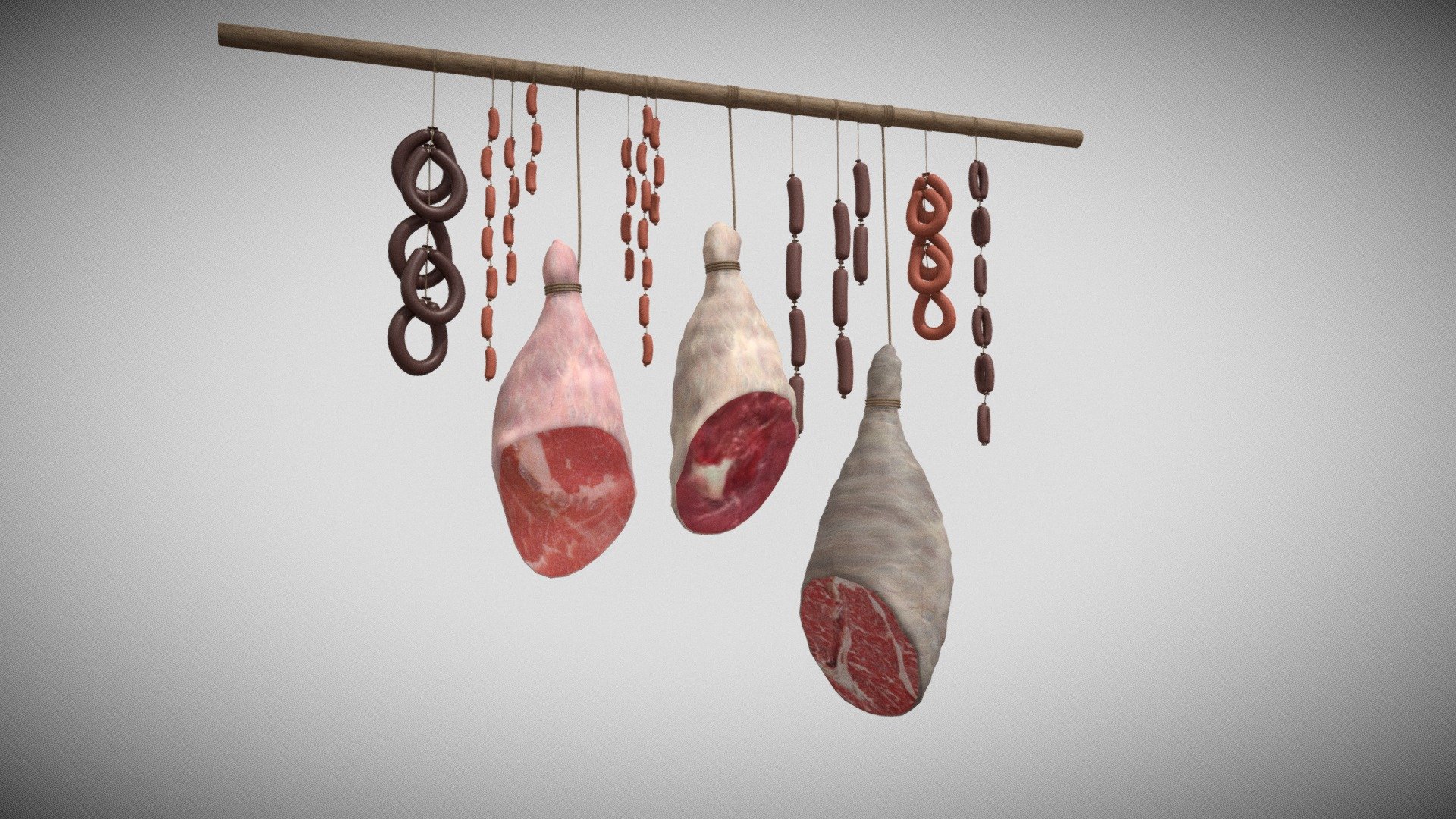 meats and sausages can be an impressive element for your projects.

realistic image, low polygon, easy to use 3d model