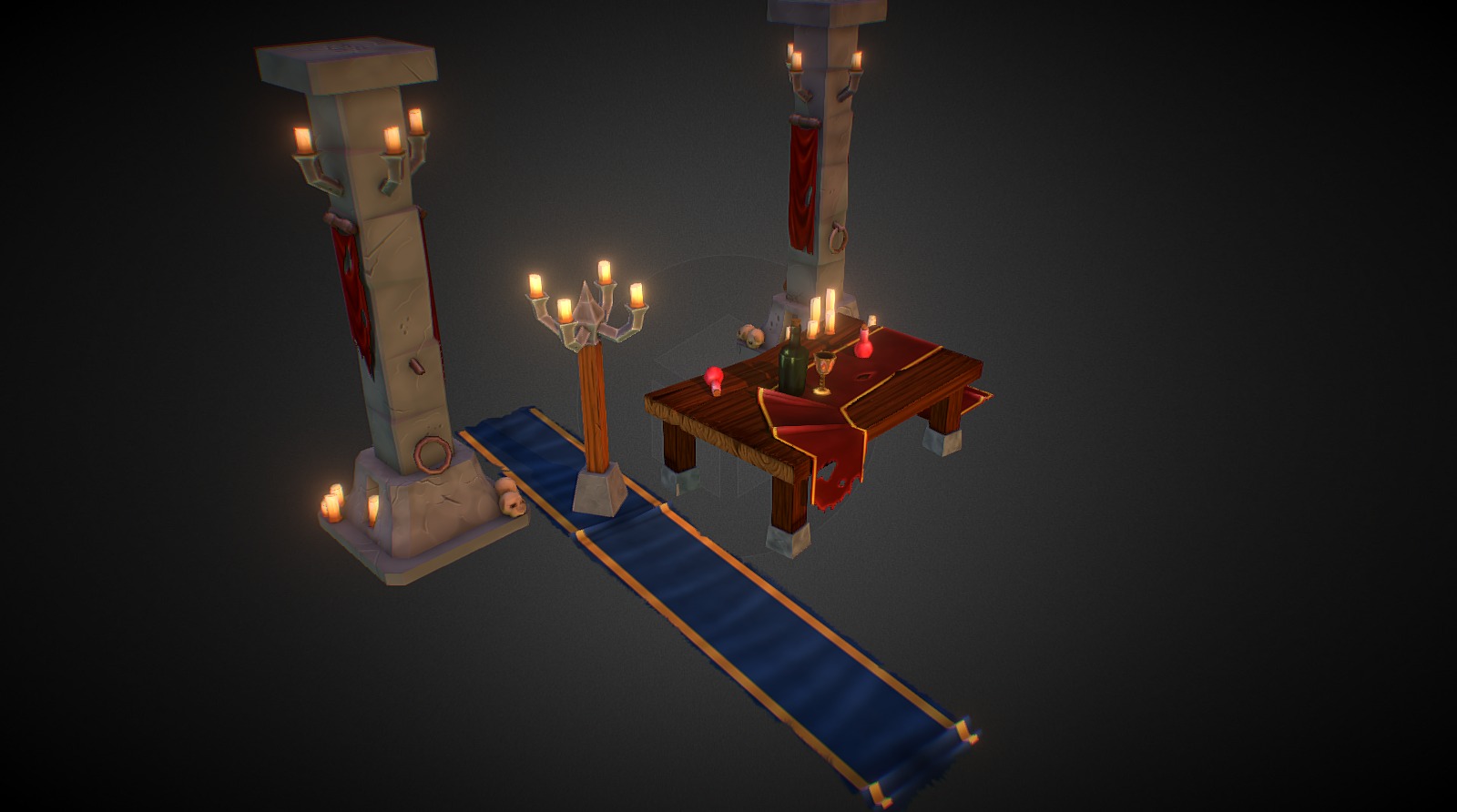 A few props i made for a  environment project, decided to combine them into a small scene seeing as they fitted well with each other :) - Table Scene - 3D model by asim (@asim7) 3d model