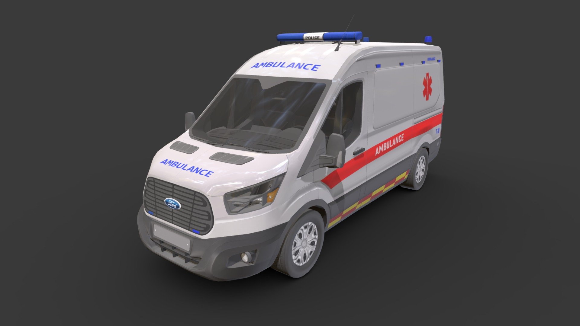 ambulance car

You can use these models in any game and any project.

the inside of these models are designed simply so it is low_poly and it can be used for any game.

This model is made with order and precision.

Separated parts. (Doors. Body. Wheels. Steering).

Low poly.

Average poly count:20/000 tris.

Textures size : 4096 4096(BMP)_20482048(bmp)_1024*1024(bmp).

Textures High Quality 3d model