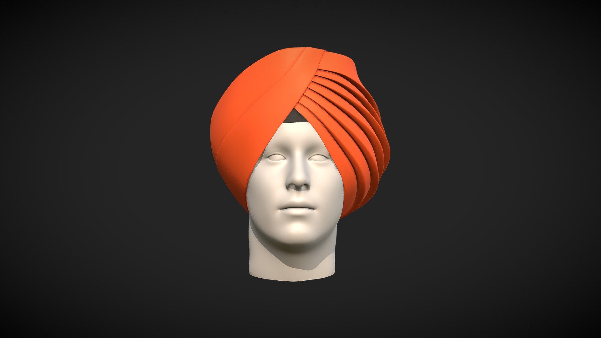 Patiala Shahi Pagg is a turban style based upon the turban style of old kings. This is also known as Tehdi Pagg. It is the most common among all turbans and usually worn in the north part of India, especially in Punjab 3d model