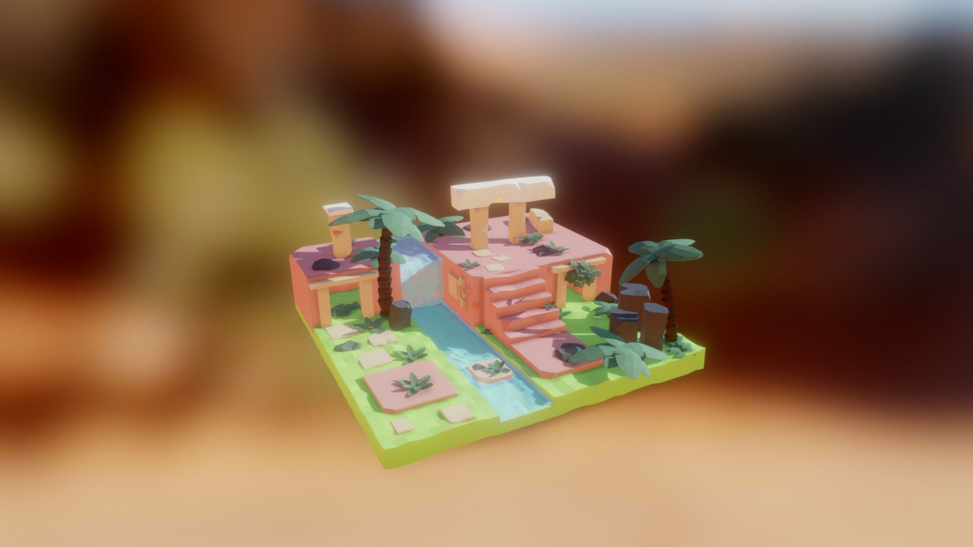 A low poly forest scene moddeled in Blender. 

Website: https://www.colinfearing.com - Jungle Ruins - Download Free 3D model by Colin Fearing (@colinfearing) 3d model