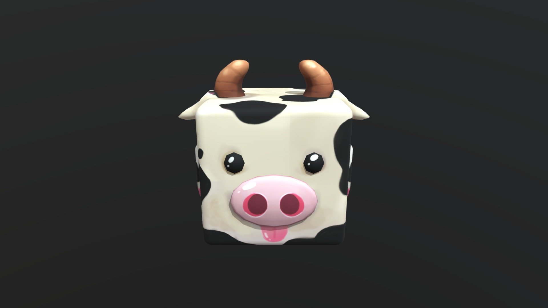 hand painted cow - cow - 3D model by katkus 3d model