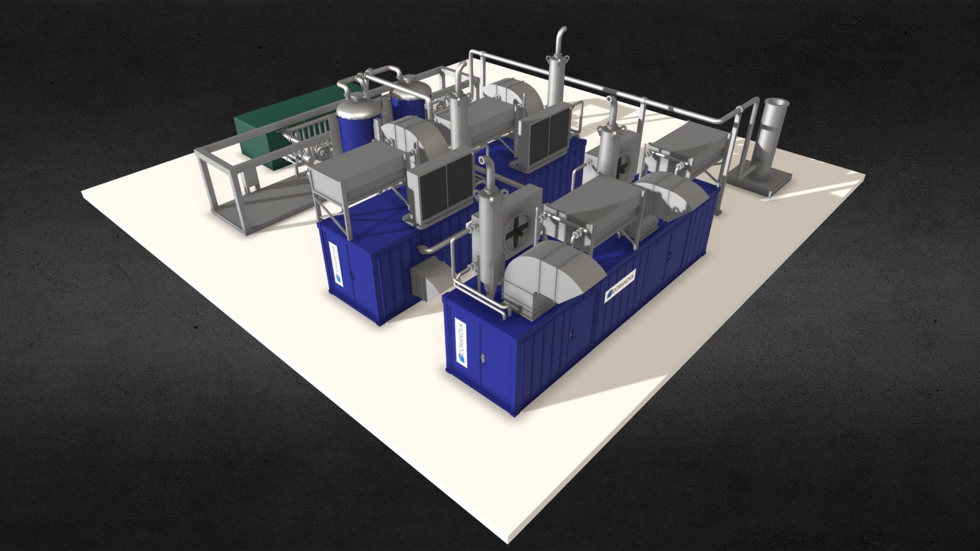 A scale model of a biogas factory 3d model