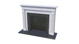 Limestone Fireplace Mantel V2 fireplace, american, realistic, english, mantel, pbr, lowpoly, english-fireplace, american-fireplace