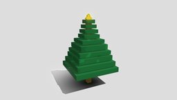 Christmas Tree tree, christmas, christmastree, pixel-art, blockbench, low-poly, voxel