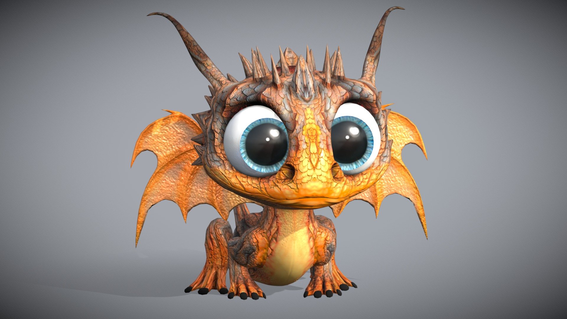 Cute Dragon - Download Free 3D model by shakiller 3d model