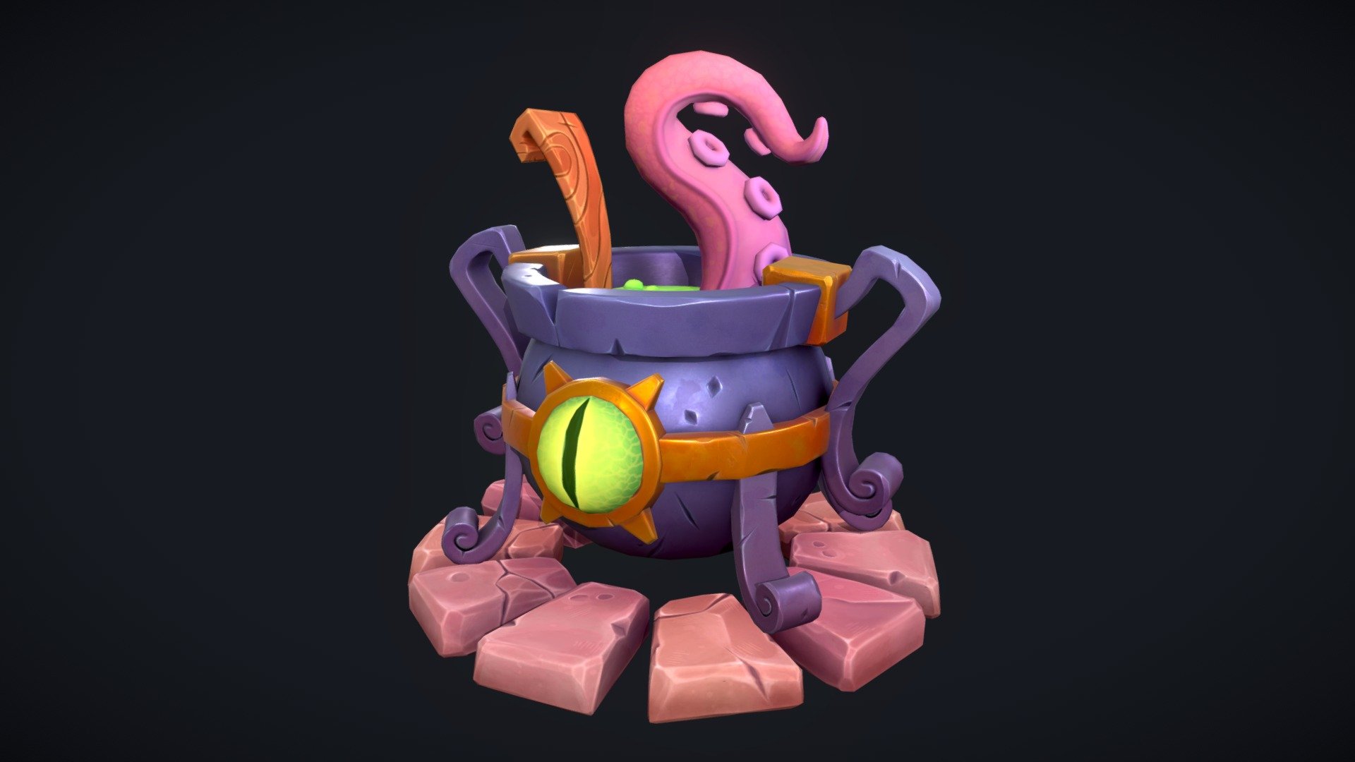 Introducing my latest creation: a magic and bewitching cauldron! Hope you like it!
Software used: Blender, Zbrush, Marmoset Toolbag, Substance 3D Painter;
Concept by Oscar Ibanez: https://www.artstation.com/artwork/6bWDZN;
My artstation: https://www.artstation.com/jammynoctua - Magic Cauldron - 3D model by jammynoctua 3d model