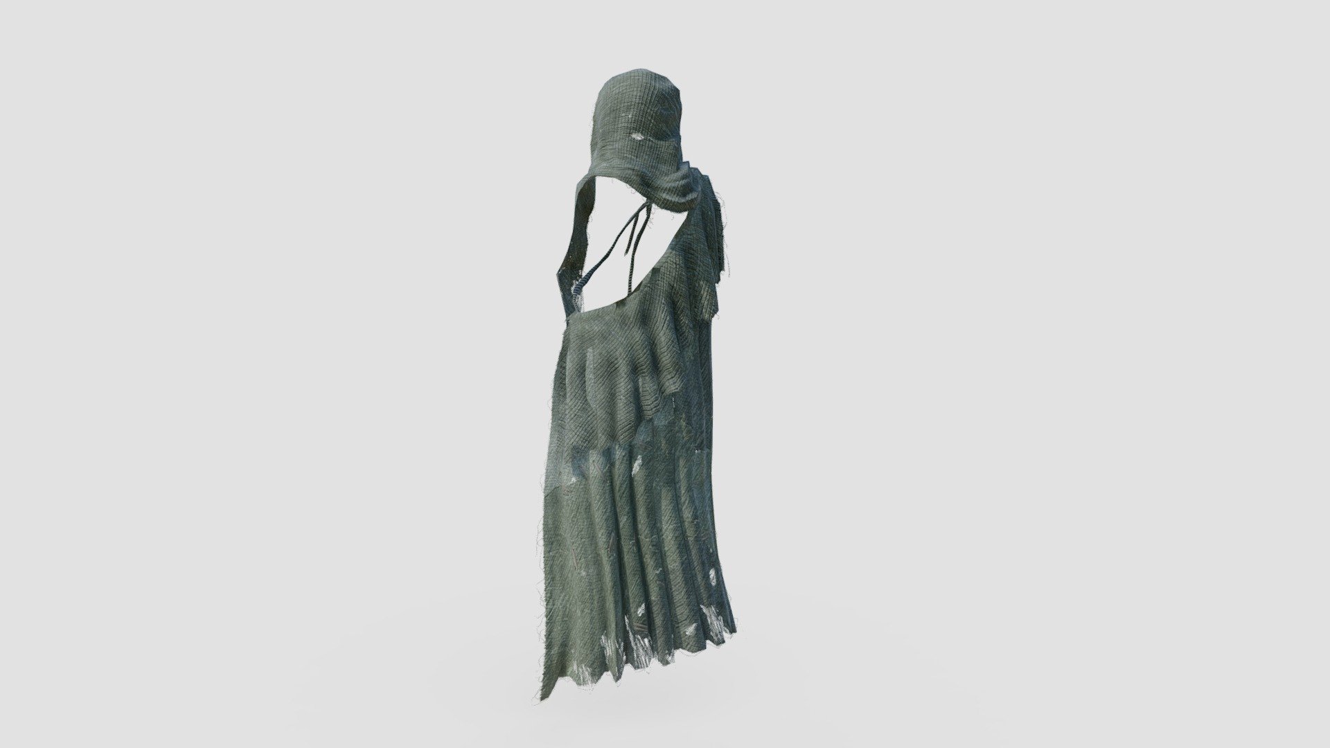 Check out my website for more products and better deals!   👉 SM5 by Heledahn 👈


This is a digital 3d model of a medieval style vagrant cloak. The cloak is very damaged by use, with visible patches of broken fabric. The cloak travels across the torso, covering one shoulder, and it's tied in the chest with a thick cord. It includes a detached hood, perfect for assassins, witches, or mysterious characters.

Textures come in 8K for perfect closeups.

This product will achieve realistic results in your rendering projects, being greatly suited for close-ups due to their high quality topology and PBR shading 3d model