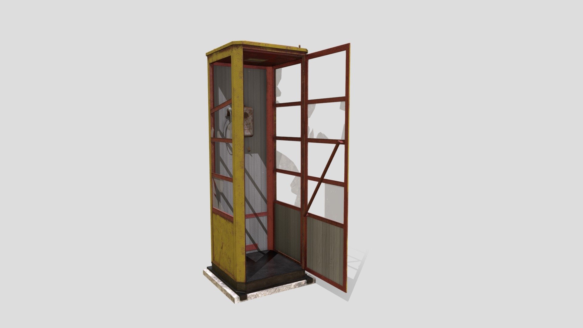 My first really imposing work, have some issues, but my mind must blow, if i try, to to fix them all) - Telephone booth from Pripyat - 3D model by Jerzy (@jerzyy27) 3d model