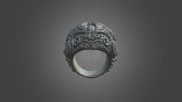 Acanthus Greenman Ring jewelry, vine, scrolls, greenman, leafs, filigree, scrollring, medieval-rings, ring